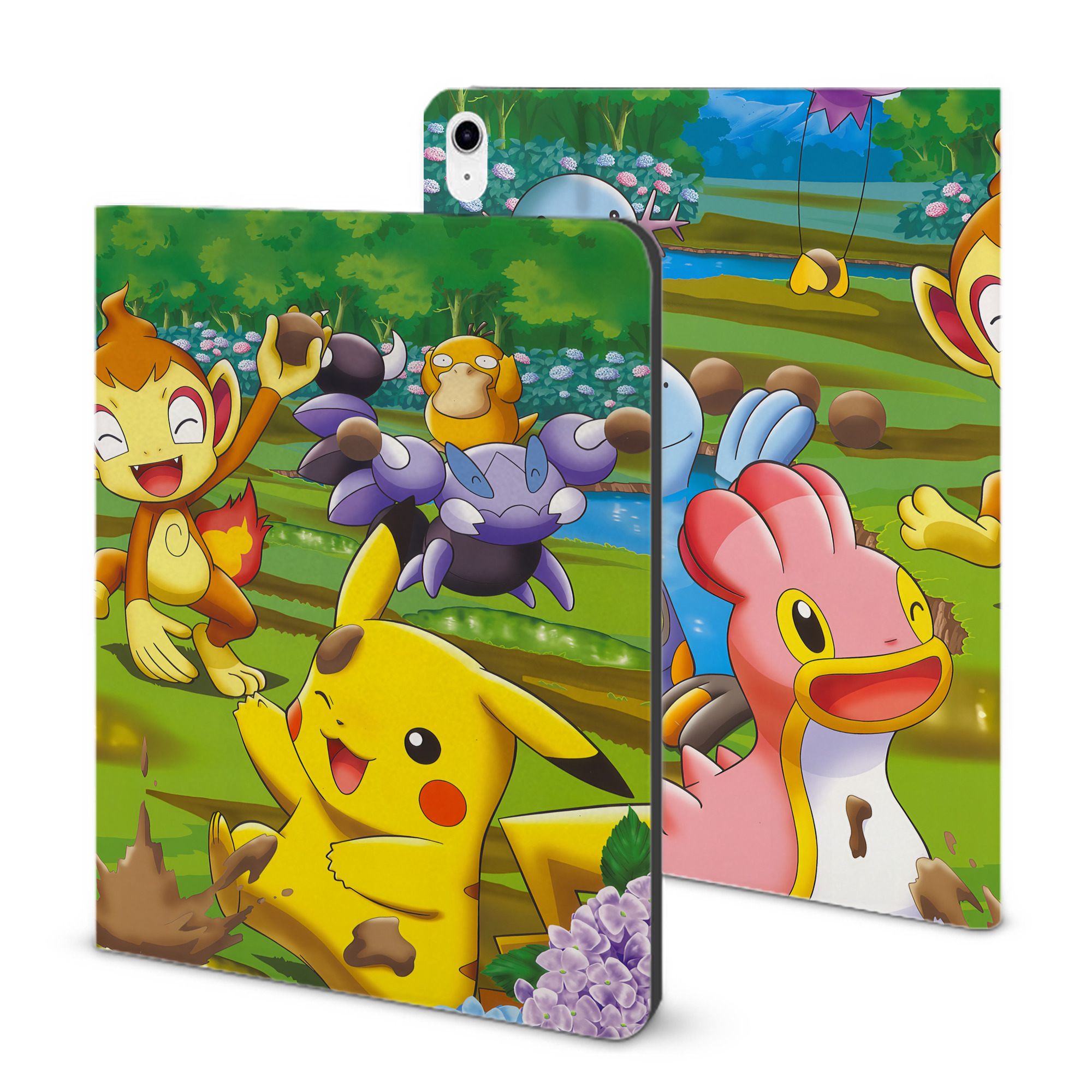 （画像用） ポケットモンスター Pokémon IPad ケース ブック型 PUレザー TPU 耐衝撃 軽量 薄型 ペン収納なし 全面保護 IPad 各モデル対応